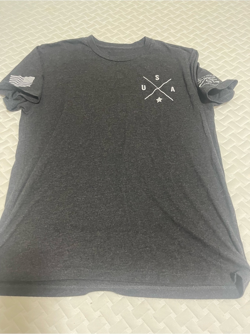 Grunt Style USA Cross Emblem Men's Black Crewneck T-Shirt
